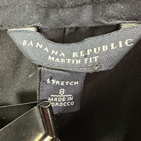 Banana Republic Pants Womens 8 Martin Fit Black Wool Stretch Lined Straight - Picture 7 of 8